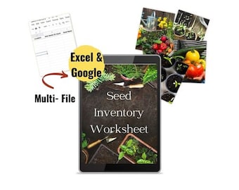 Seed Inventory- Seed Inventory Worksheet- Seed Worksheet- Inventory Worksheets- Seed Tracker- Seed Tracking- Digital Seed Worksheet