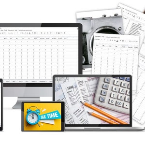 Schedule C- Business Expense Spreadsheet- Profit and Loss sheet- Small Business tax spreadsheet- Small Business Schedule C- Yearly expense
