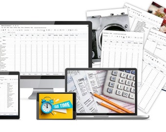 Schedule C- Business Expense Spreadsheet- Profit and Loss sheet- Small Business tax spreadsheet- Small Business Schedule C- Yearly expense