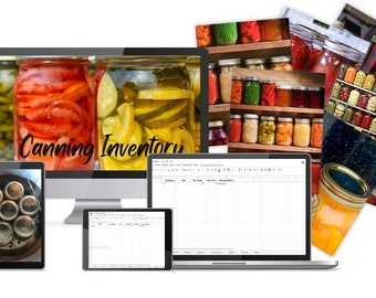 Canning Inventory Spreadsheets- Pantry Spreadsheet- Canning Spreadsheet- Kitchen Inventory- Kitchen Inventory Spreadsheet- Canning Worksheet