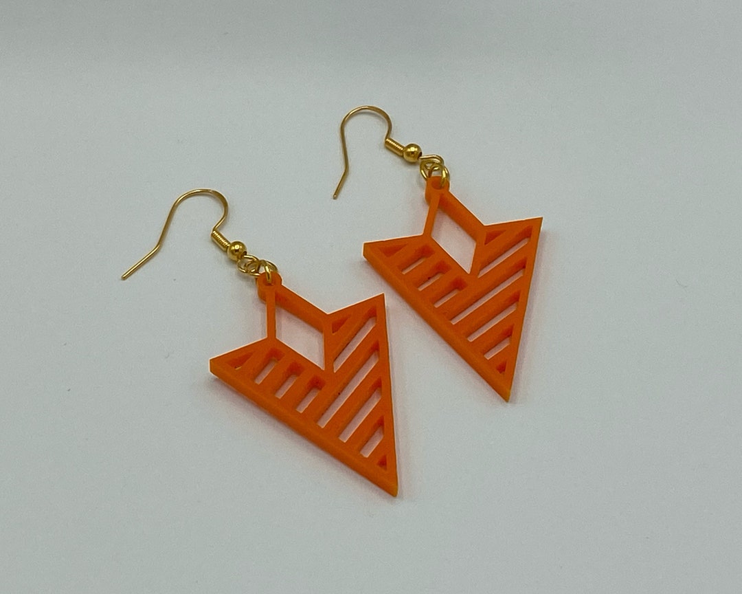 Art Deco Earrings, Geometric Earrings, Laser Cut, Wood Earrings, Modern