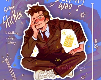 Doctor Who?! Glitter Sticker!