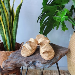 Straw Sandals, Bohemian, Raffia shoes , Summer Sandals, Greek sandals, Gift, Beach Sandals, Hotel slippers, Natural Materials, Handmade