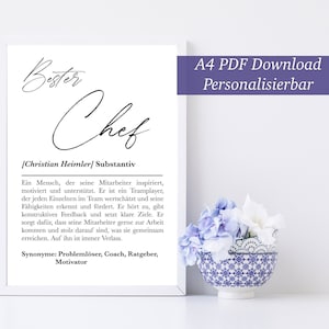 Télécharger PDF, définition Best BOSS, poster, image patron personnalisée, cadeau pour anniversaire, carte patron, image patron, bureau cadeaux