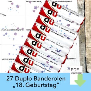 27 Duplo banner 18th birthday girl/boy, YOU are messages, Duplo sticker, gift, son, daughter, table decoration, direct download