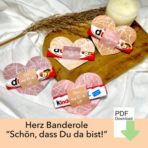 Banderuola a 4 cuori Duplo o bar per bambini, bello che tu sia qui! Regalo per gli ospiti di comunione, Pasqua, decorazione della tavola di nozze, scarica il file