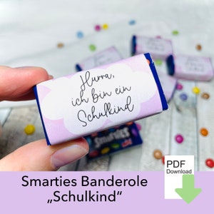 Smarties banderole, school enrollment decoration, girl, small gift, start of school, school child 2023, school introduction gift, download PDF