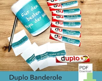 Duplo Vatertag, Du bist Banderole, Bester Papa, Duplo Banderole, Danke Geschenk, Vater, Mann, Vatertag geschenk, direkt PDF  Download