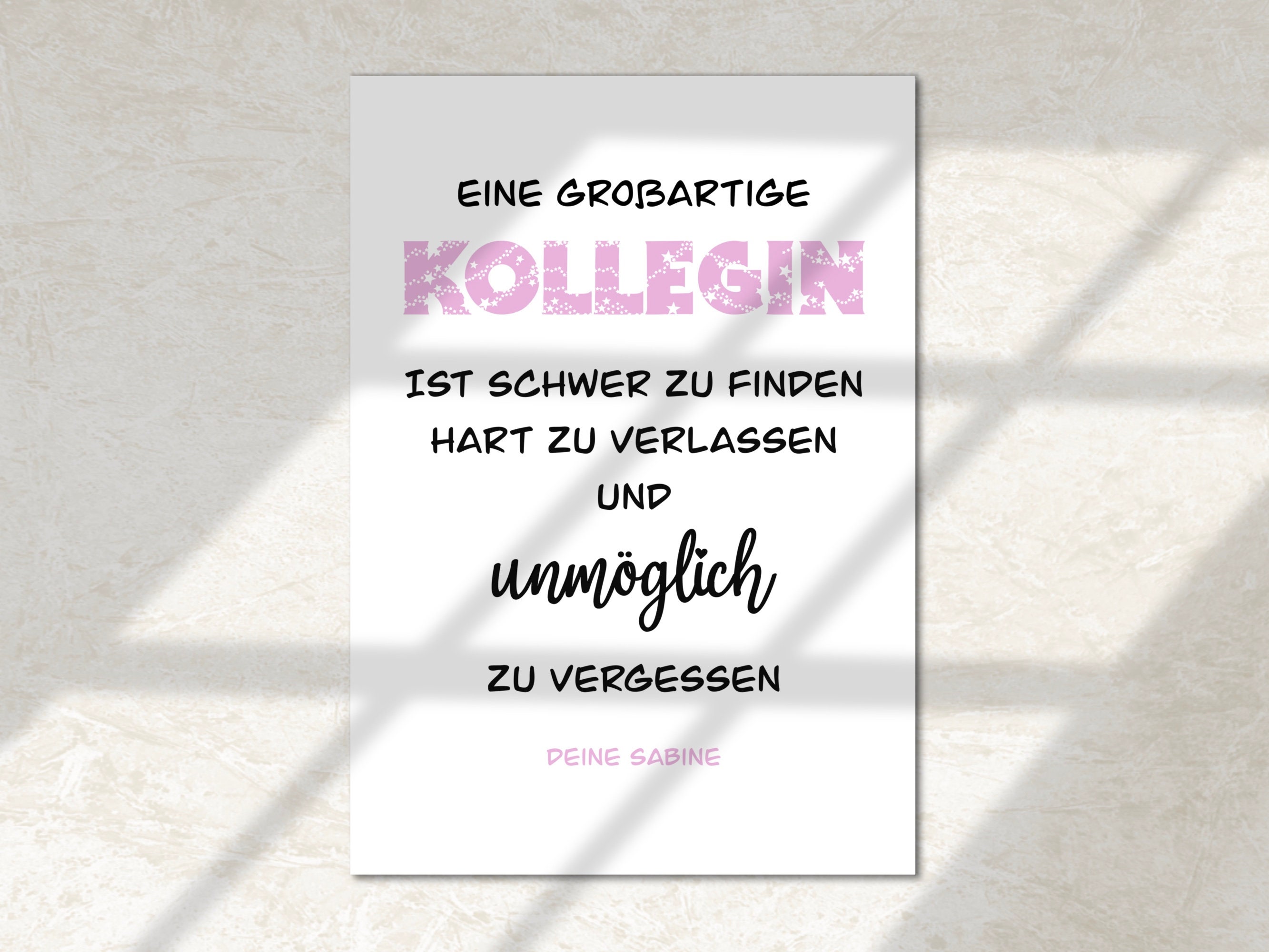 Abschiedsgeschenk Kollegin Kollegen Bild Tschüss Etsy Schweiz