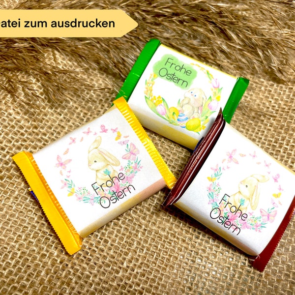 Download 8 Happy Easter Ritter Sport Banderole, Chocolate Banderole, Easter Table Decoration, Colleagues, Friends, Family Gift Din A4 PDF File