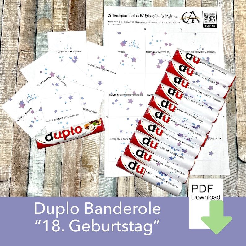 27 Duplo Banderole 18 Geburtstag Mädchen/Junge, DU bist Botschaften