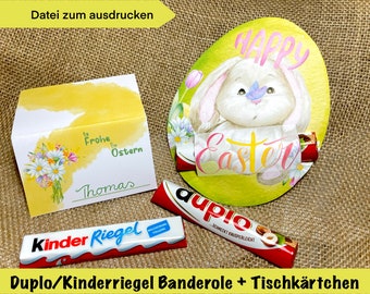 Download Duplo Banderole, Kinderriegel, Ostern, Osterdeko, Oster geschenk, Osterhase deko, download Duplo, Pastell,DIY Ostern, Tischkärtchen