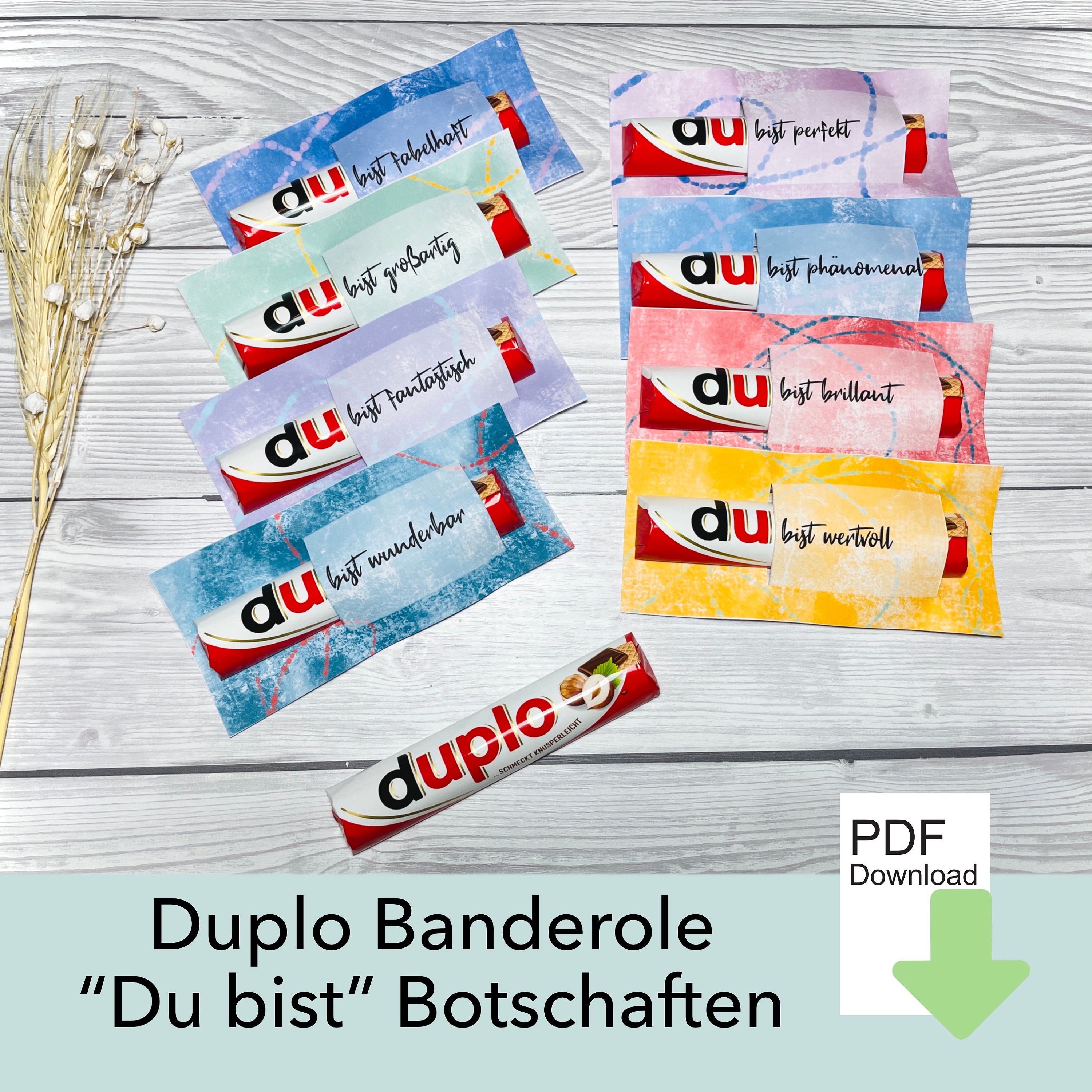 8 DU Bist Botschaften Duplo Banderole Zur Motivation Affirmation 