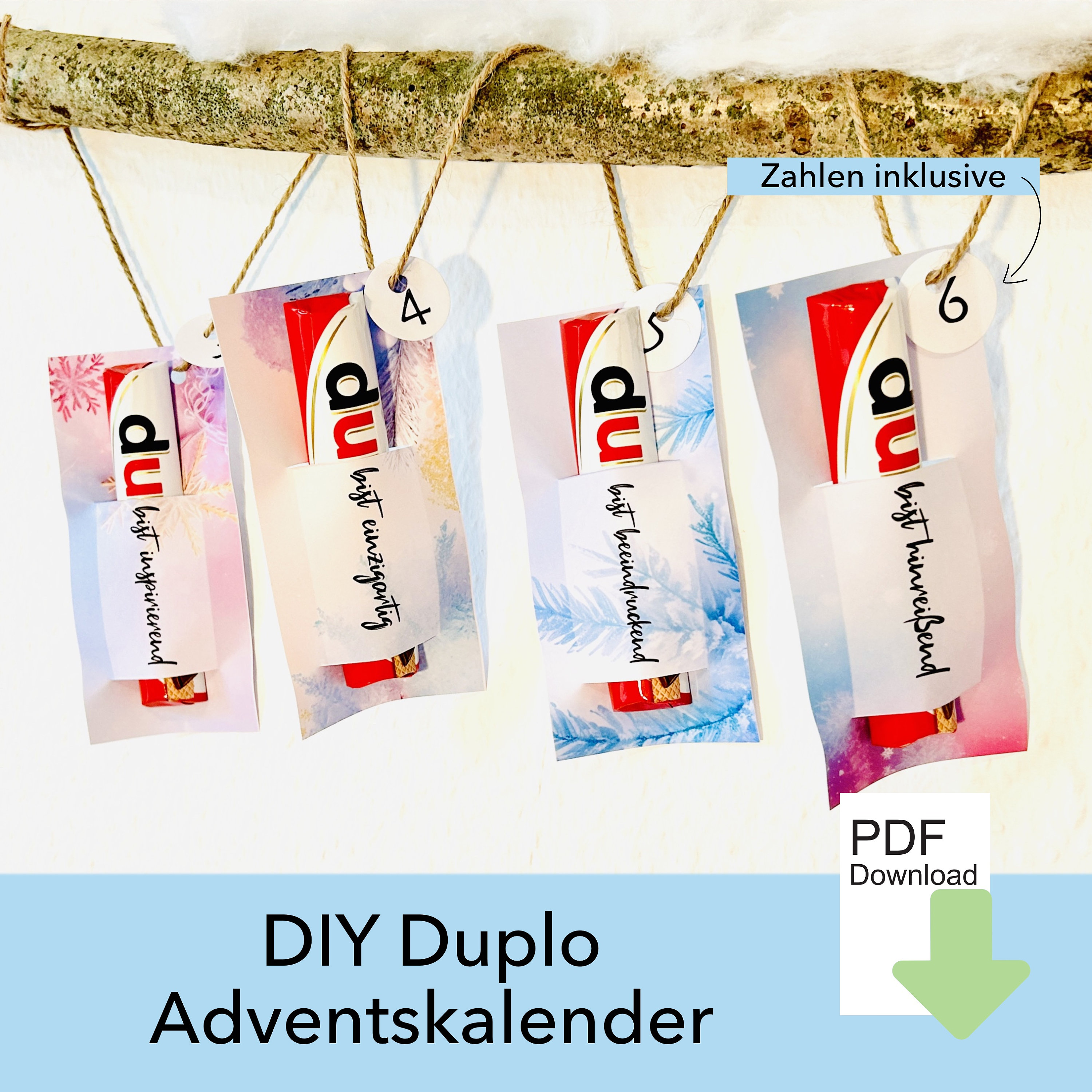 24 Duplo Banderole, Adventskalender, DIY, Selbstliebe, Wichtelgeschenk