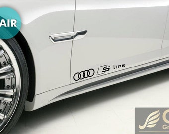 Details about   Car Vinyl Decals for Audi Quattro mirror sticker Etched Audi Vinyl Decal 2PCS 