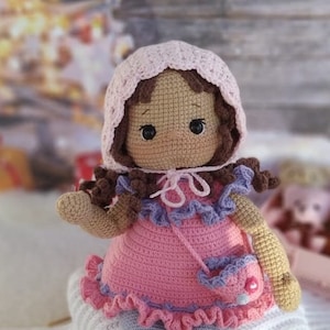 Crochet collectible doll for sale, Handmade Babyshower decoration gift, Amigurumi finished doll, Granddaughter gift, Collectible doll