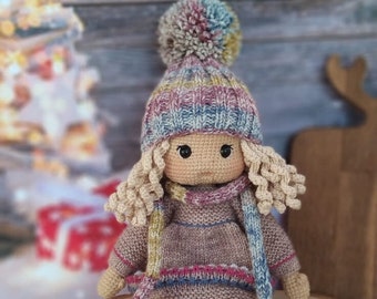 Muñeca de crochet en venta, Muñeca amigurumi terminada, Regalo para nieta, Muñeca coleccionable, Regalo para ella, Regalo de cumpleaños