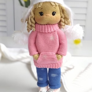 Crochet doll for sale, Amigurumi finished doll, Granddaughter gift, Collectible doll, gift for her, Birthday gift