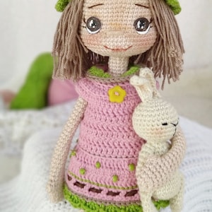 Christmas gift Crochet doll for sale, Granddaughter gift, Amigurumi finished doll, Collectible doll for her, Birthday gift doll