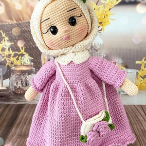 Hijabi Muslim doll for Ramadan Gift, Crochet Muslim doll for kids, RamadanEid gift for kids , Hamdmade Eid Gift, Granddaughter gift