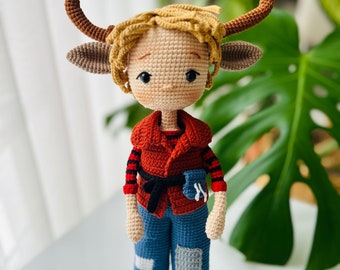 Crochet deer boy doll for sale, Amigurumi Gus doll, Christmas gift for him, Crochet deer boy, Amigurumi stuffed deer doll,