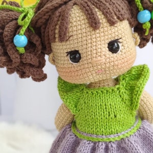 Muñeca de ganchillo en venta, Muñeca terminada Amigurumi, Regalo de nieta, Muñeca princesa vestida de rosa, Regalo de cumpleaños, Muñeca coleccionable en venta imagen 2