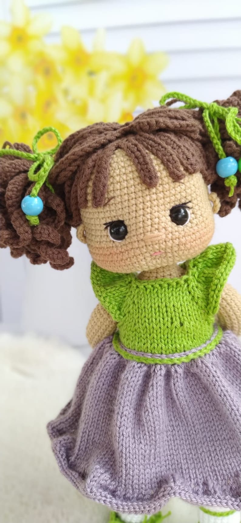 Muñeca de ganchillo en venta, Muñeca terminada Amigurumi, Regalo de nieta, Muñeca princesa vestida de rosa, Regalo de cumpleaños, Muñeca coleccionable en venta imagen 2