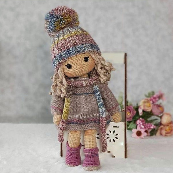 Crochet doll for sale, Amigurumi finished doll, Granddaughter gift, Collectible doll, gift for her, Birthday gift