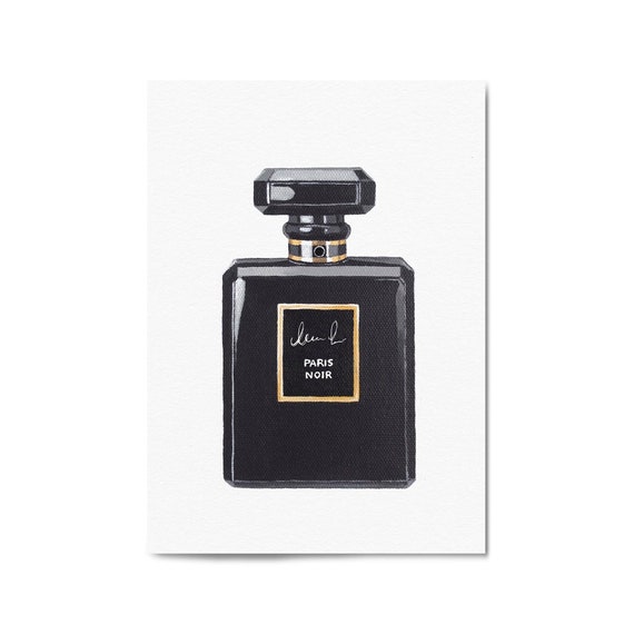 Black Perfume Bottle Fashion Wall Art Print Poster Canvas - Etsy