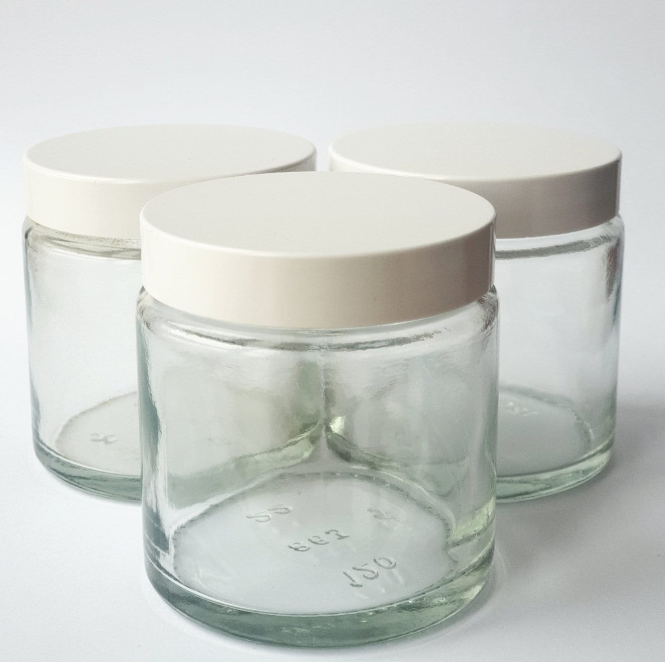 120ml Clear Glass Jar with White Metal Lid Etsy