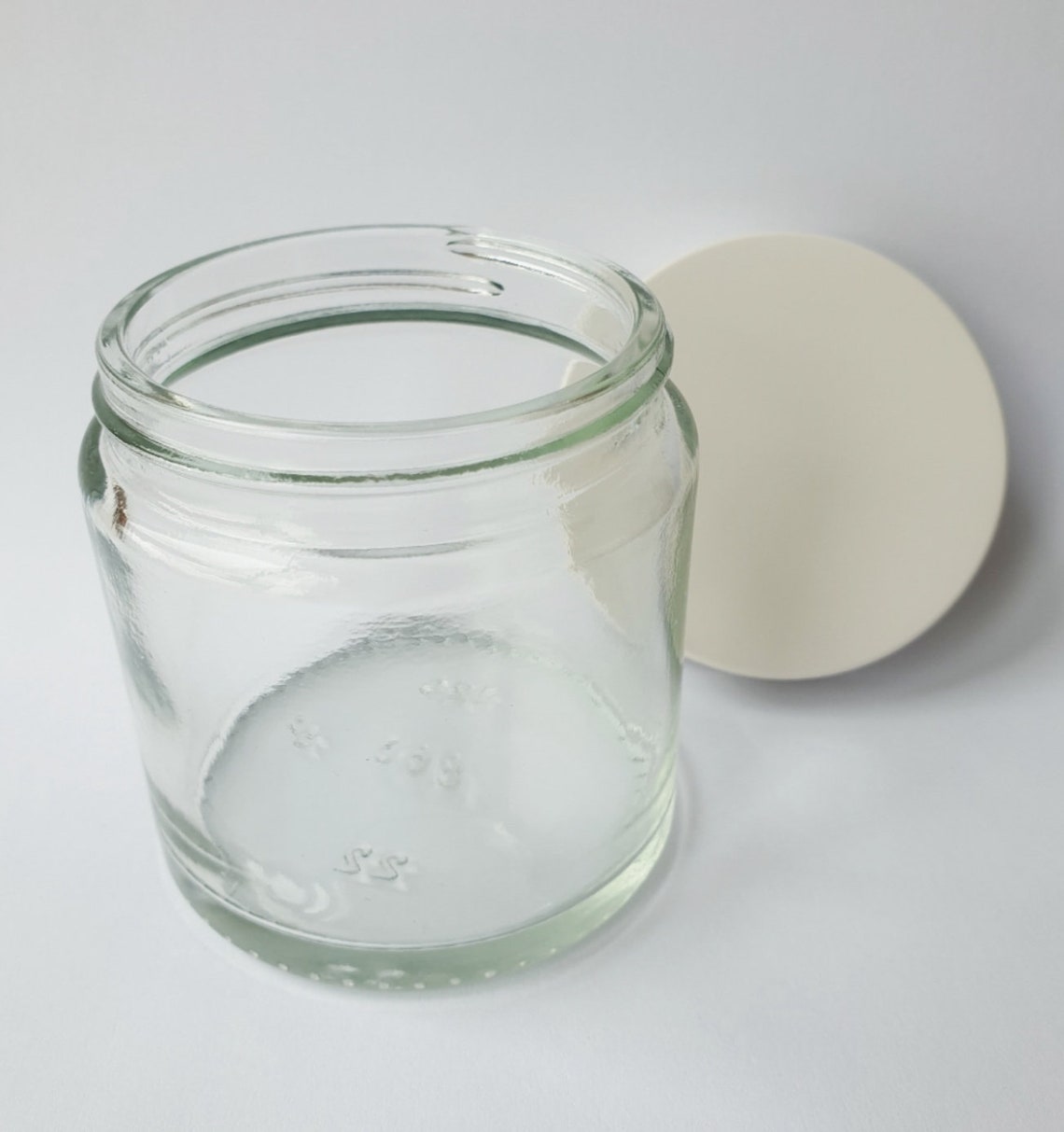 60ml Clear Glass Jar With White Metal Lid Etsy