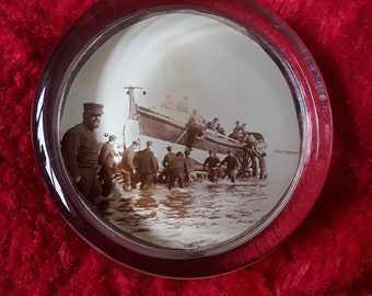 Antique Late Victorian or Early Edwardian Picture Paperweight