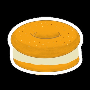 Bagel Scrapbooking digitaler Foodie Aufkleber, Bagel Cartoon Aufkleber, Bagel Themen Aufkleber