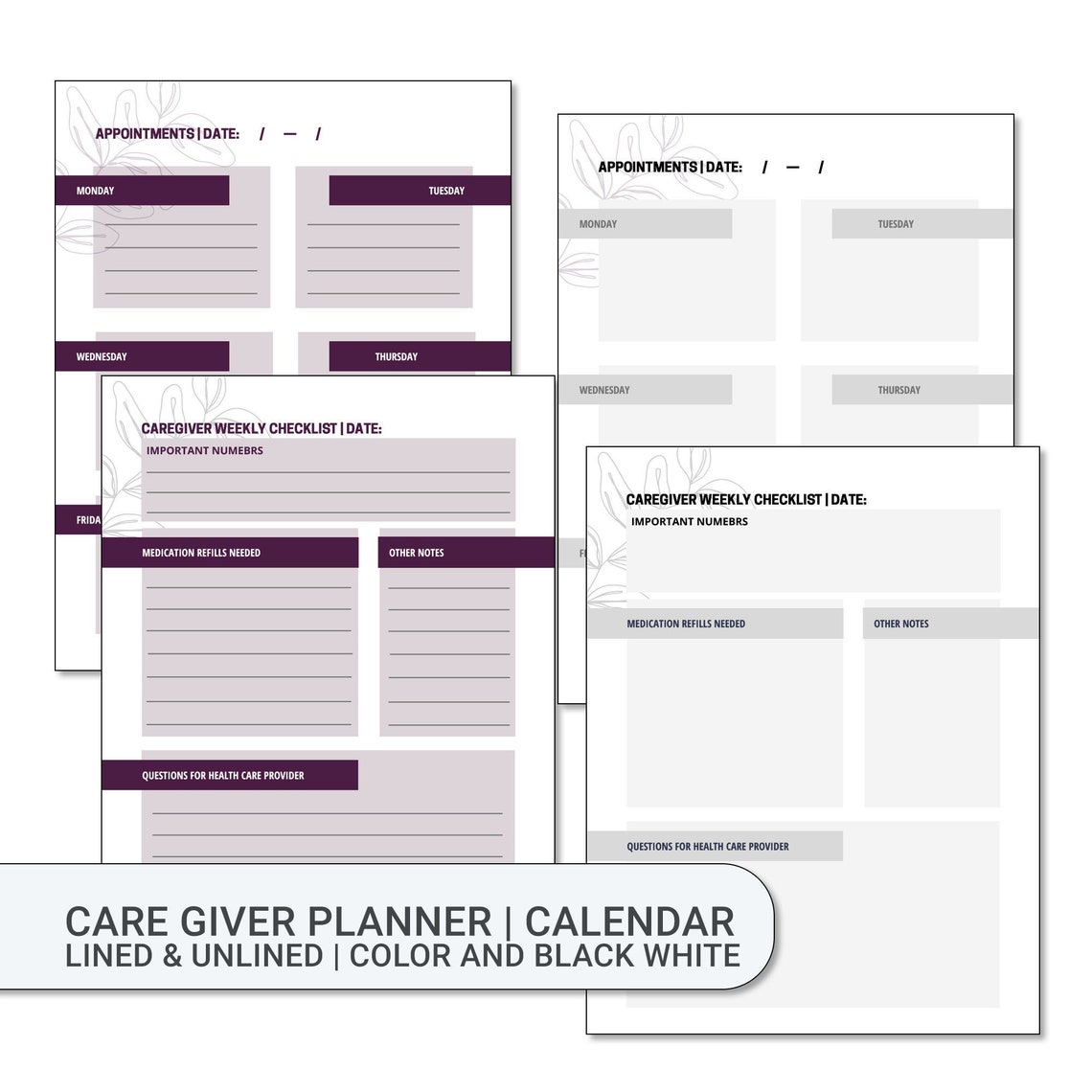 printable-caregiver-planner-weekly-planner-calendar-etsy