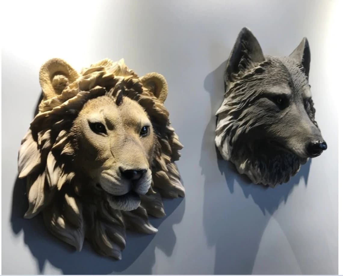 Animal Head Wall Decoration Statues Room Bedroom Home Wall | Etsy