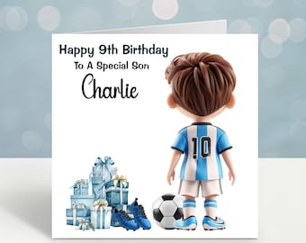 Personalized Football Birthday Card for Children