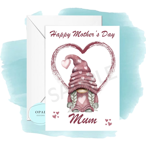 Personalised Mothers day Card Gonk Gnomes  Greeting card Any relation