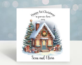 First Chjristmas in your new home card, Personalised 1st Christmas in you home Card