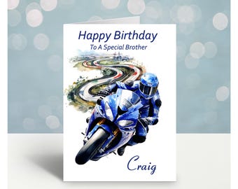 Personalised Motorbike Birthday Card