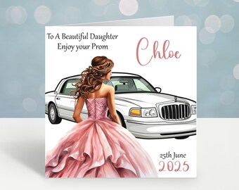 Personalised Prom card Daughter Sister Granddaughter Niece School Prom Night