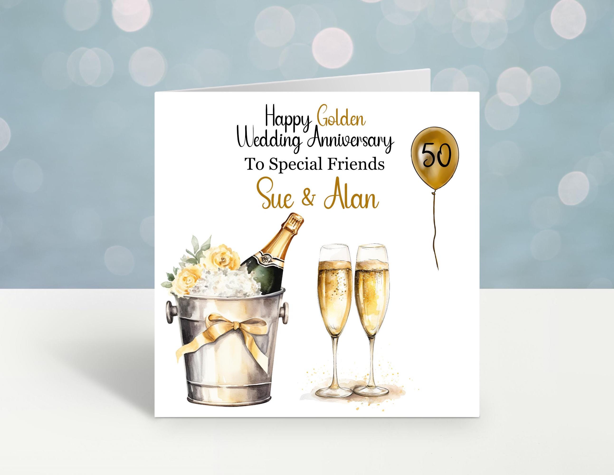 50th Wedding Anniversary Card , Golden Wedding Anniversary Card,  Personalised Wedding Anniversary Card, 50th Anniversary - Etsy, image size:2585x2000