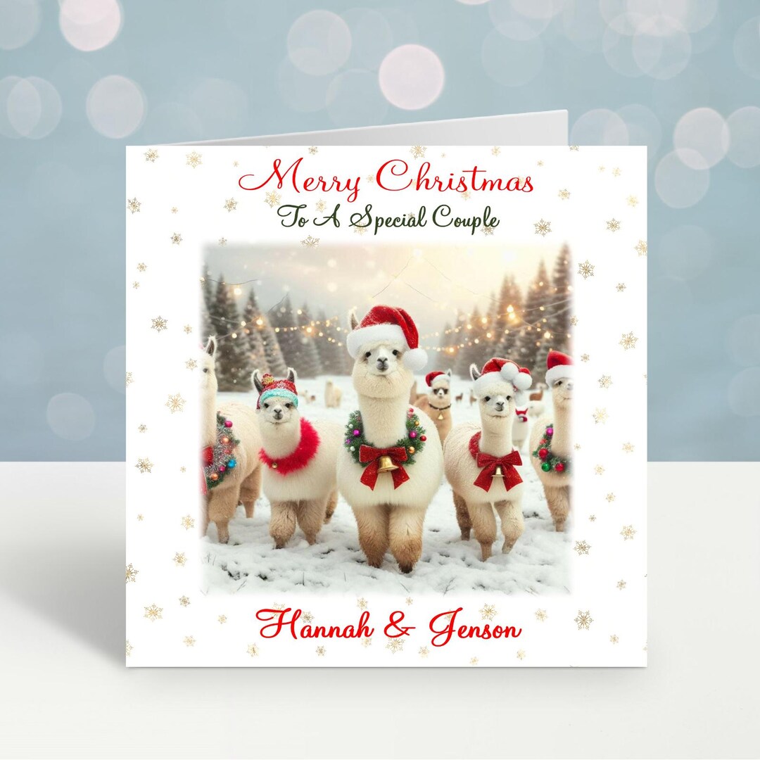 Personalised Christmas Card Llama Alpaca Christmas Card Etsy UK