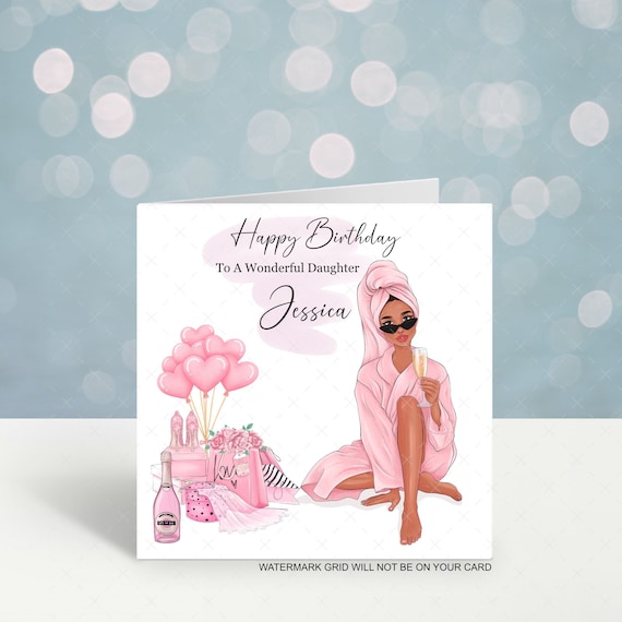 Personalised Girls Birthday card Daughter Sister Mum Niece Friend Mother Aunty Granddaughter Ladies