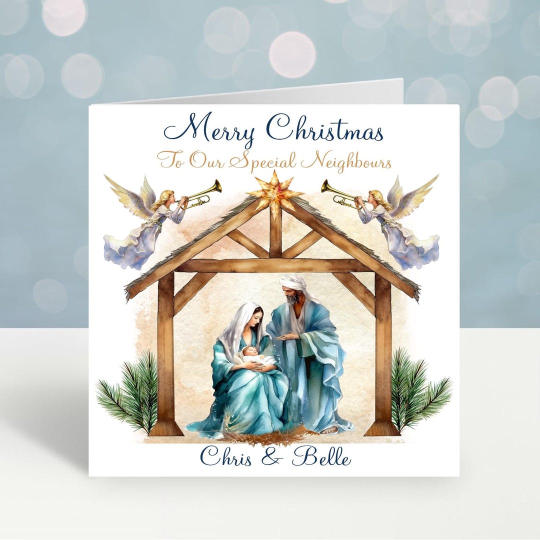 Nativity With Message Personalised Nativity Christmas Card, Religious Holiday Card - Etsy UK