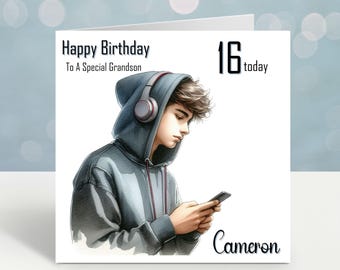 Personalised Boys Birthday card Teenager Son Grandson Nephew Brother Friend