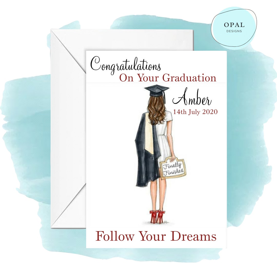Personalized Graduation Card, University, Course Title - Etsy UK