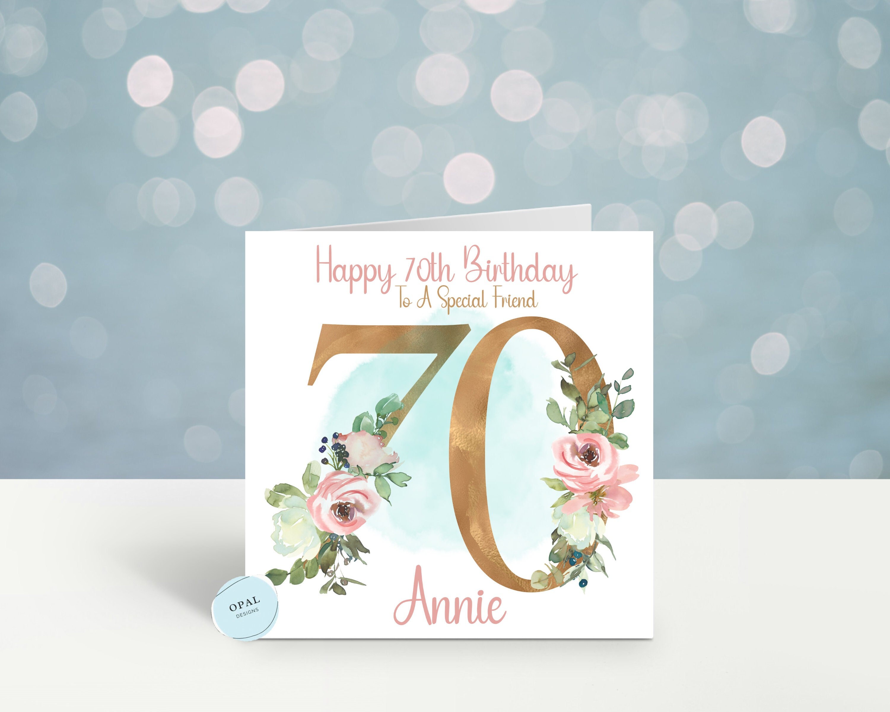 Personalised Floral 70th Birthday Card, Any Recipient - Etsy UK
