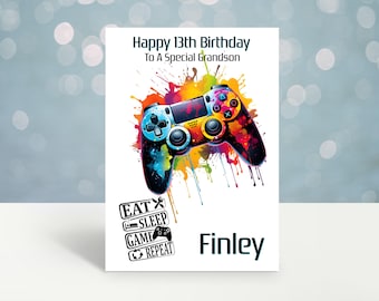 Happy Birthday Gaming Controller Greetings Card With Envelope