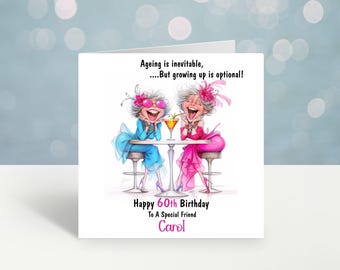 Funny Friend Birthday Card Personalised Humorous Female Card