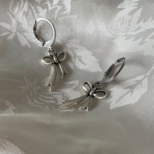 Bow Huggy Hoop Earrings | stainless steel hoops | coquette | coquette earrings | bow jewellery | earrings for teens | minimalist |